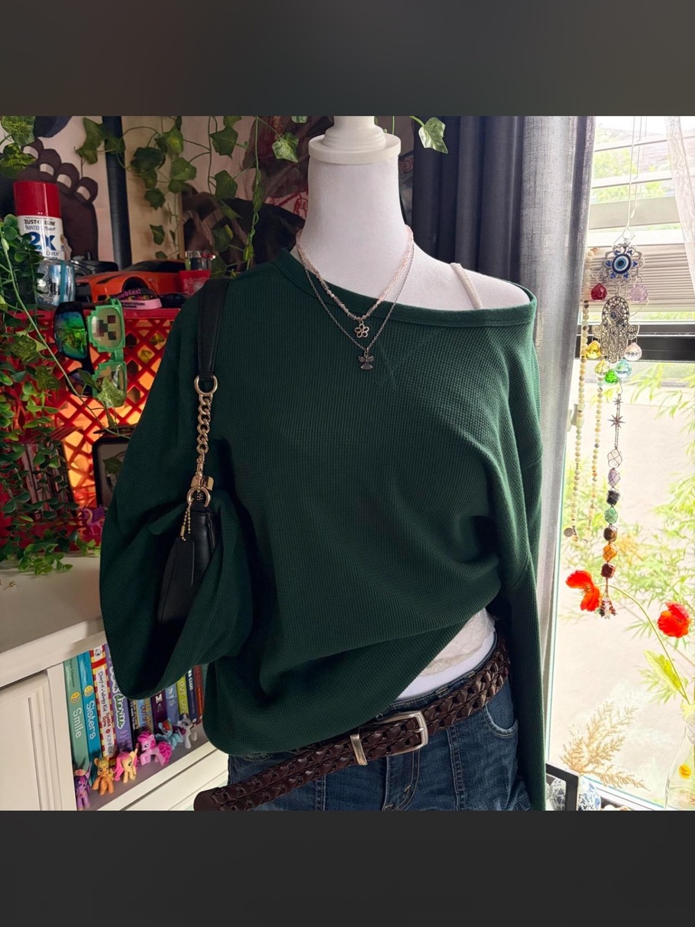 Old Navy Forest Green Thermal Long Sleeve